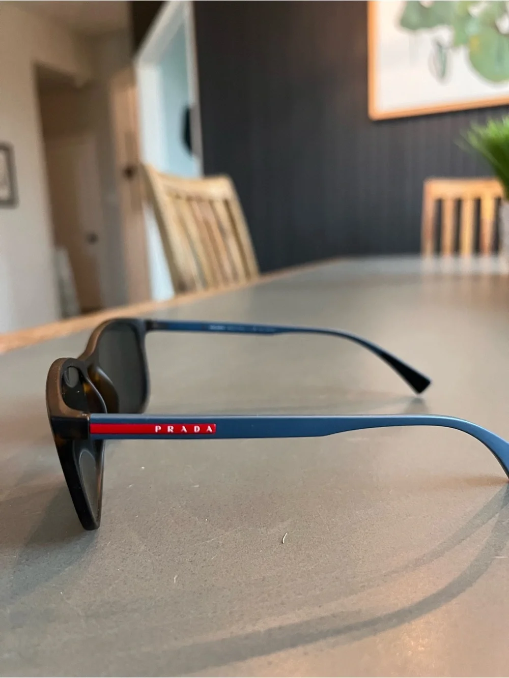 Prada Linea Rossa Tortoiseshell Frame Sunglasses with Gray Lenses